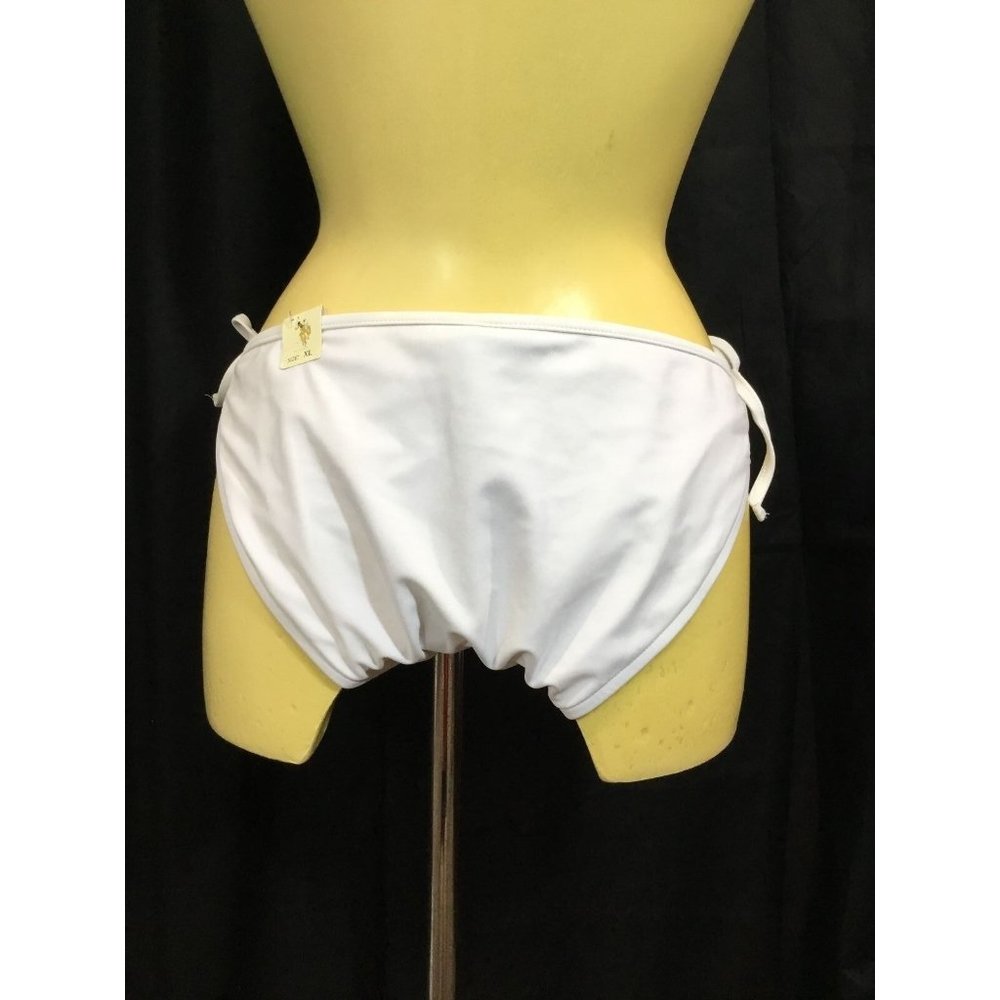 New White String Bikini XL Swim Bottom Pony Logo Tie Bathing Suit US Polo Assn N - Picture 4 of 12